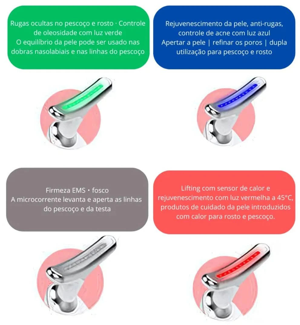 LIFT SKIN - Massageador Facial para rosto e pescoço Efeito Lifting Anti - Rugas - Comprar em Bello Sconto